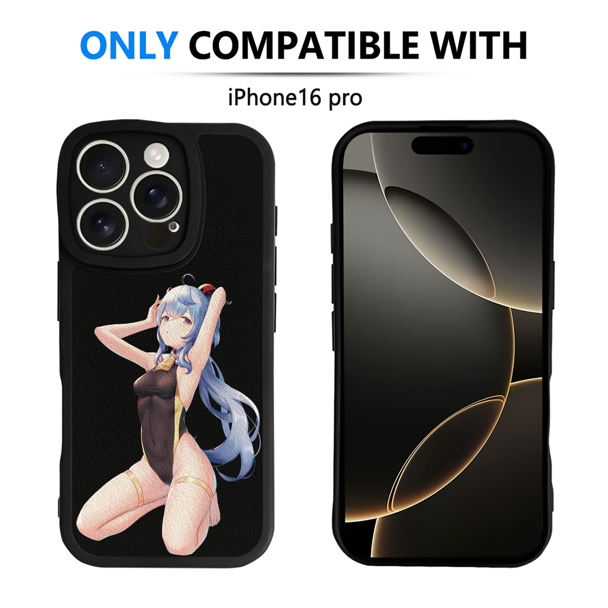 げんし神 甘雨 かんう genshin Ganyu 【iPhone 16シリーズ対応】シリコンスマホケース（レザー調） 材質：シリコン